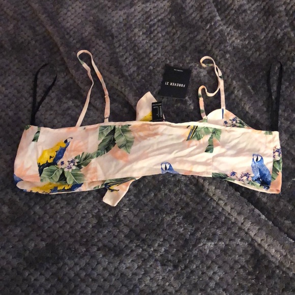 TROPICAL PRINT CROP TOP - Picture 2 of 3